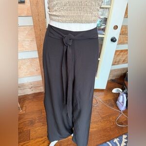 SHEIN Black Wide-Leg Trousers with side slit